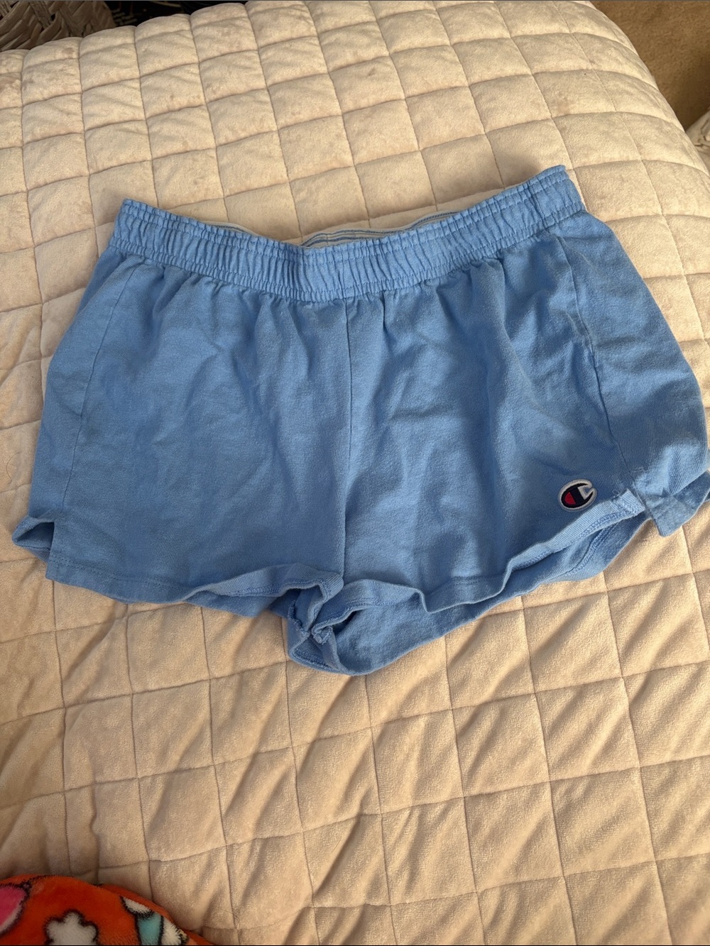 Champion Light Blue Women's Athletic Shorts with Logo